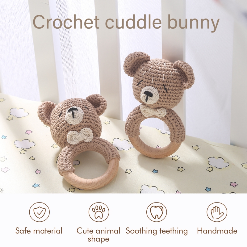 1PC Crochet Animal Bear Rattle - огляд і ціна Baby Products Pictures
