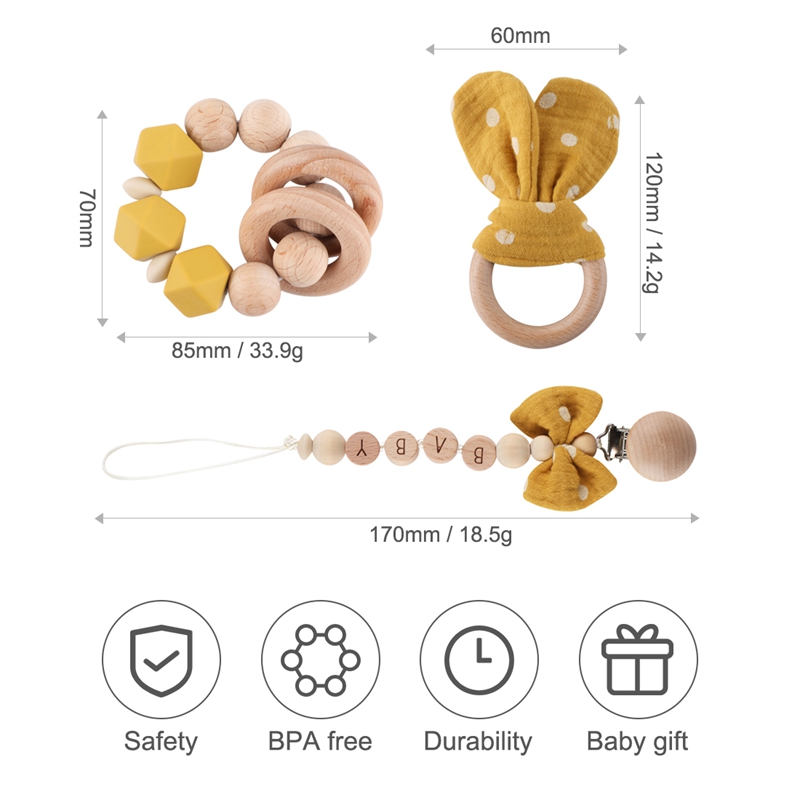 1pc Baby Rattle Wooden Ring Be - огляд і ціна Baby Products Pictures